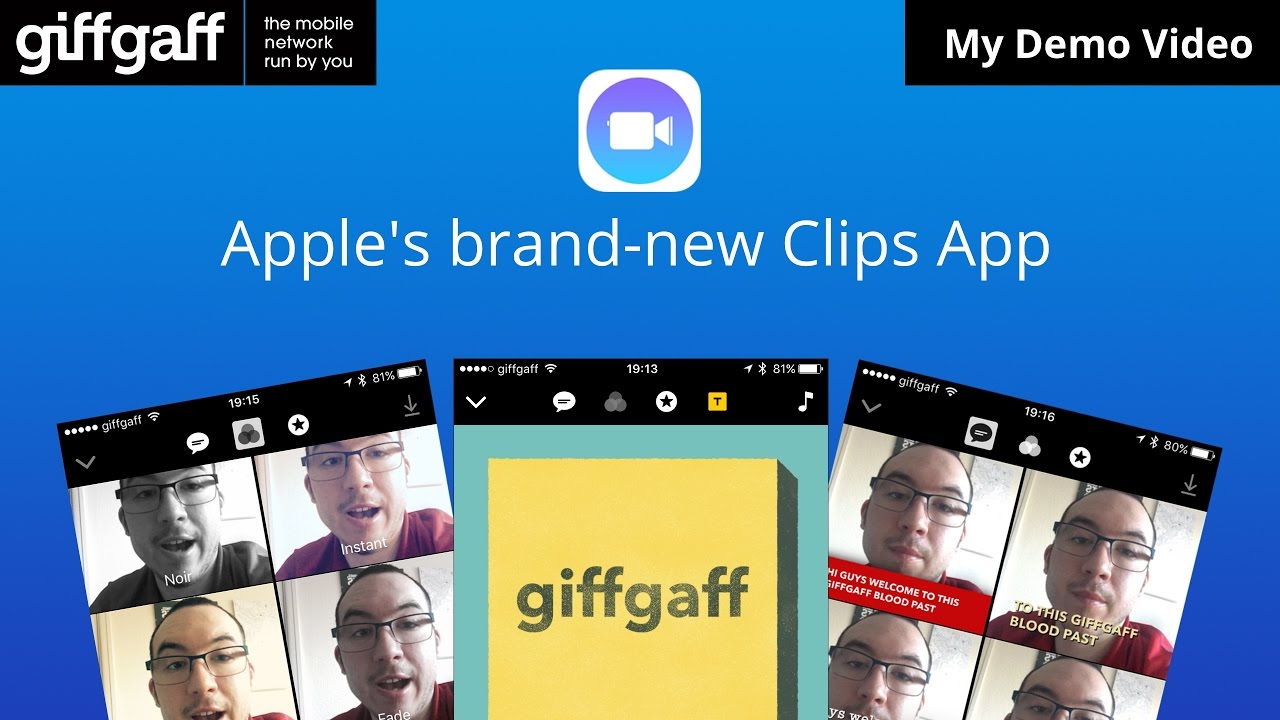  Apple's brand-new Clips App | My Demo Video | giffgaff