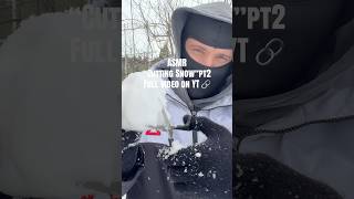 ASMR Cutting snow full video here, check my videos #asmr #maskedasmr