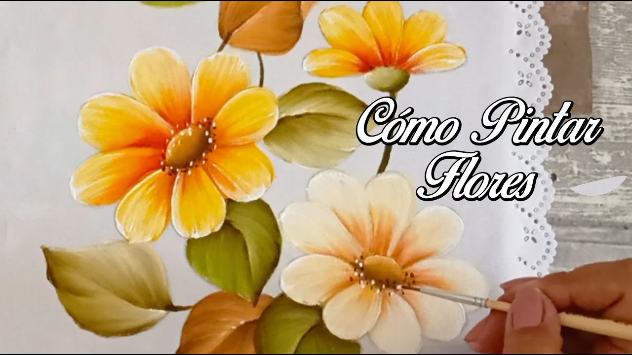 Cómo Pintar Flores /  Margaritas Amarillas