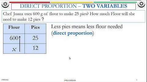 Arrow and Table Method for Direct Proportion   Part 1 two variables