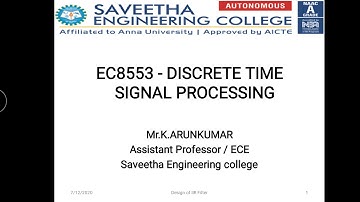 Design of Digital filter from Analog filter - Concept