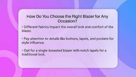 How Do You Choose the Right Blazer for Any Occasion? | The Sharp Dressed Gent