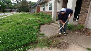I gave this random homeowner a FREE makeover lawn cut -  TIME-LAPES OF THE CRAZY YARD CLEAN UP