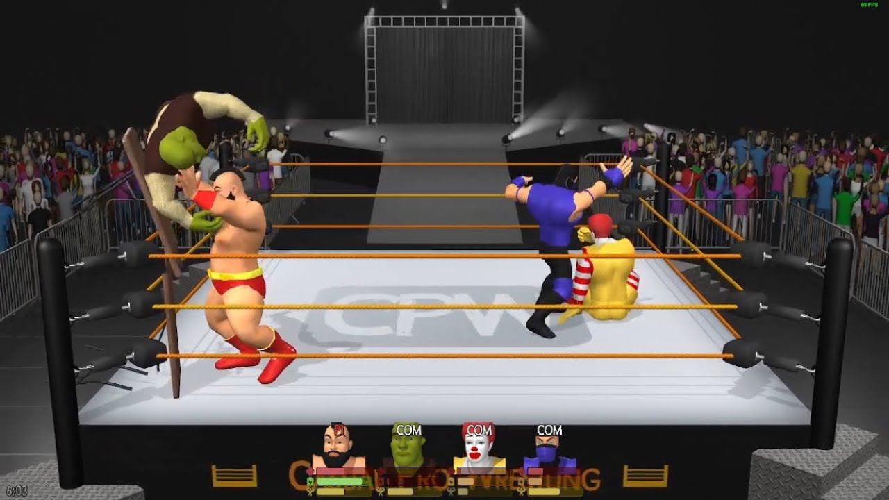 casual pro wrestling early access fatal 4 way (zangief vs sub-zero vs Shrek vs Ronald McDonald
