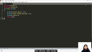Membuat Program Menampilkan Kalimat "Hallo Dunia", Menggunakan Bahasa Pemograman C.
