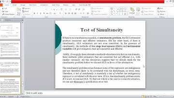 Hausman specification test: test of simultaneity; Test of endogeneity and exogeneity