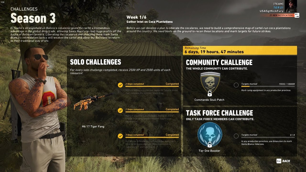 Ghost Recon Wildlands Season 3 Week 1 Solo Challenge 3 Complete Walk Through