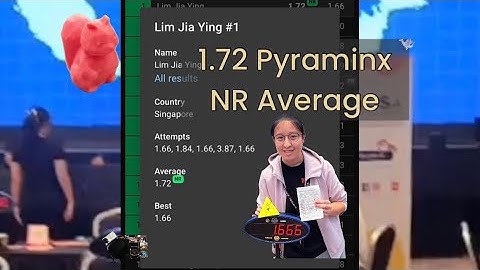1.72 Pyraminx NR Average!! (WR37, AsR9, FWR), Pure Counting Sub-2