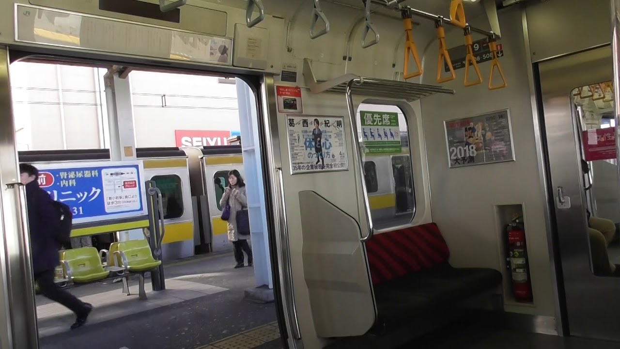 JR中央・総武線各駅停車津田沼行き　209系500番台C504編成　JB22錦糸町～JB33津田沼