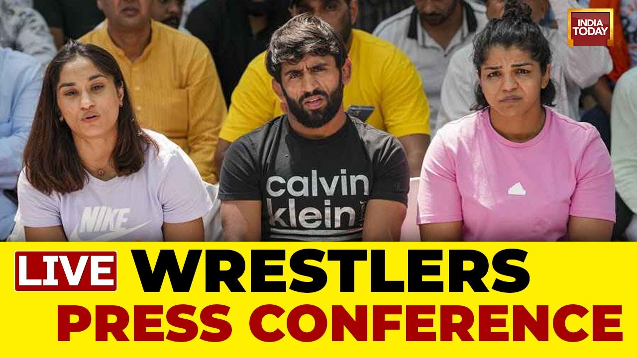 live-wrestlers-press-conference-wrestlers-protest-brijbhushan-singh