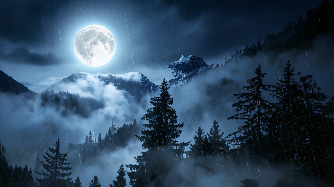 Sleep Instantly 🌙 Cozy Rain in Dark Forest at Night | Gentle Thunder ...