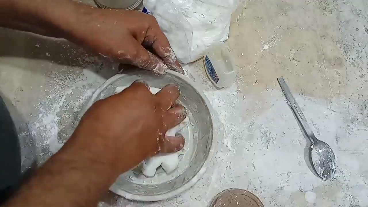 طريقة عمل عجينة السيراميك . لأعمال الجبس .. How to make ceramic paste. for gypsum work
