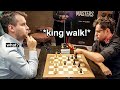 Levon aronians amazing king walk to beat nepo  wr chess masters 2023