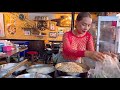 Hardworking lady prepares everything before selling the noodles  thai street food