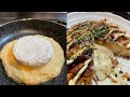 残業終わりにカマンベールチーズお好み焼きを食べる深夜飯テロ #Shorts