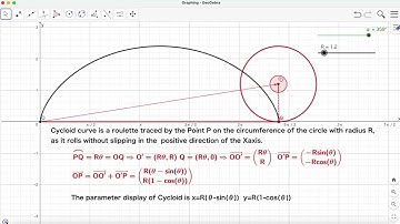 How to illustrate Cycloid curve using GeoGebra classic6.