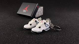 AJ Air Jordan 4 RetroWhite Cement 3d sneaker keychains with box wholesale mini shoe keyring