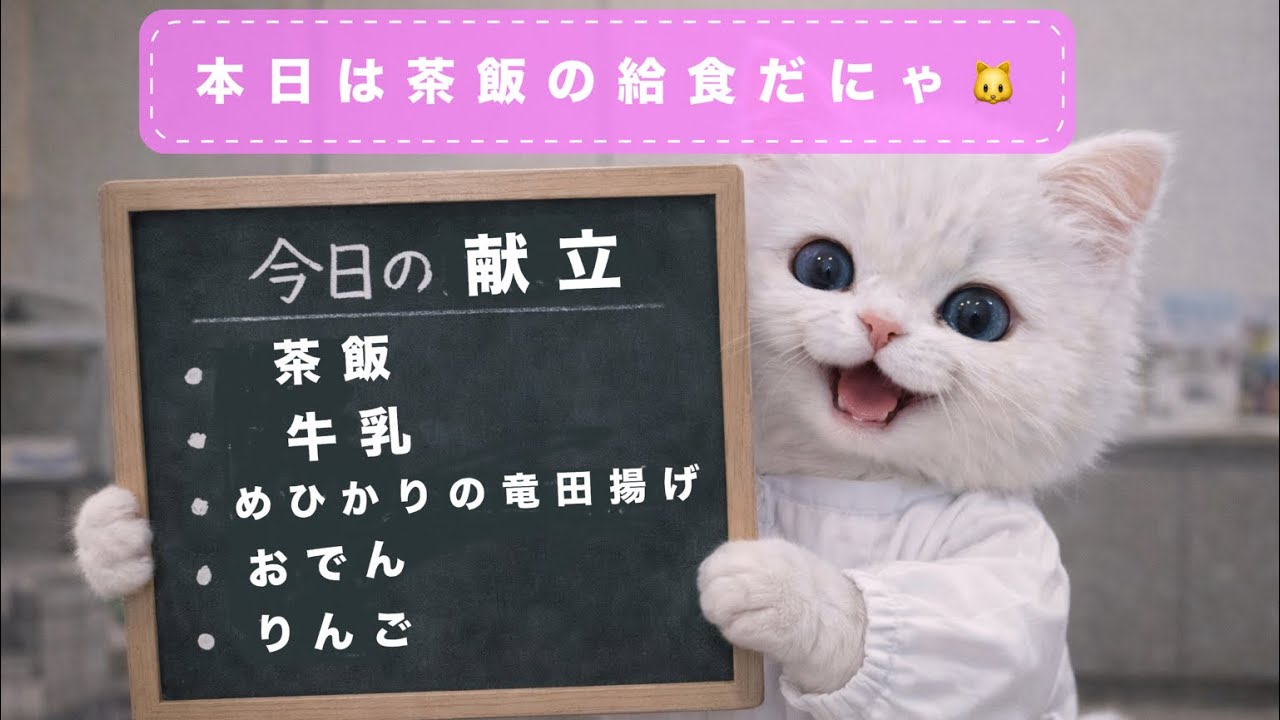 おでんの給食だにゃ🐱