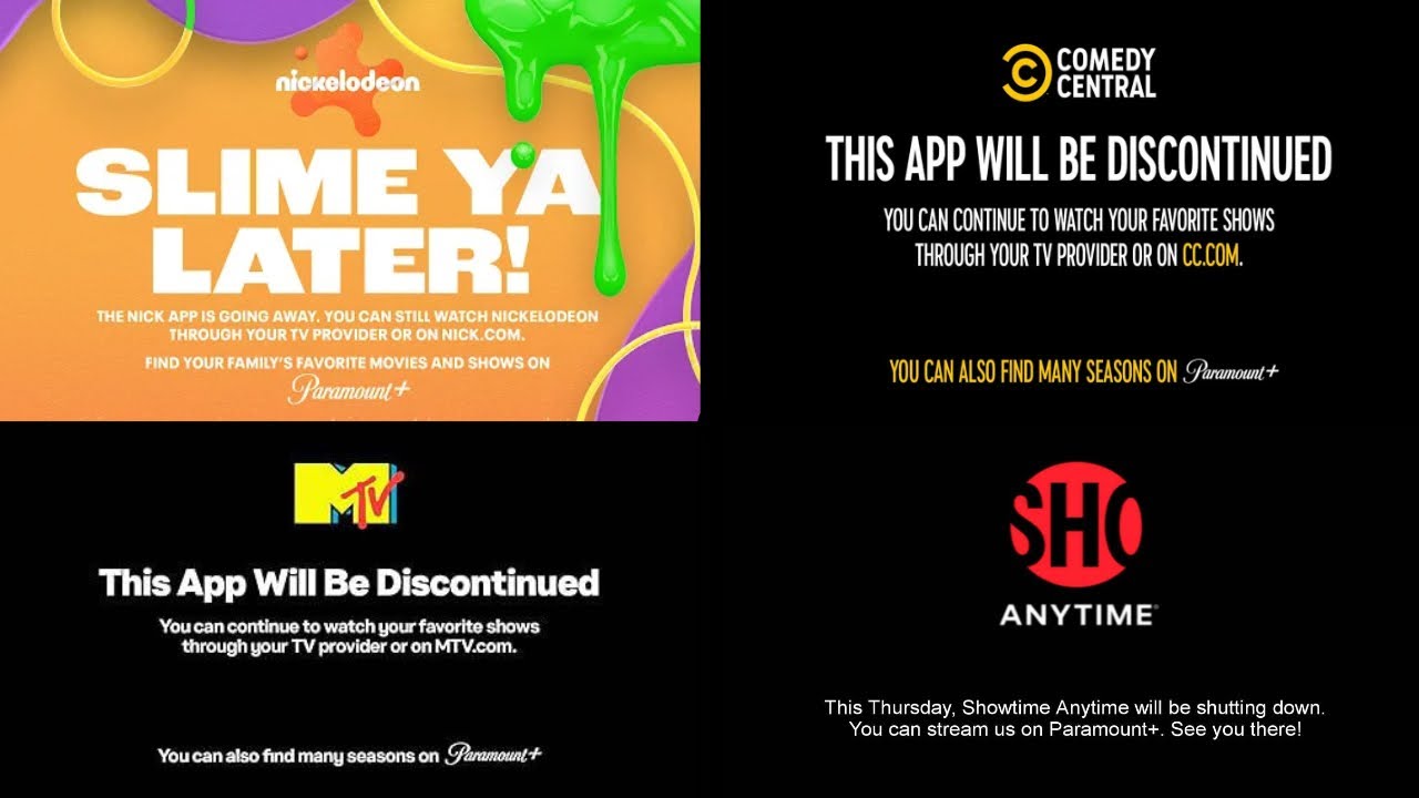 Nickelodeon MTV And Other Paramount Apps Are Shutting Down YouTube Nickelodeon MTV And Other Paramount Apps Are Shutting Down YouTube