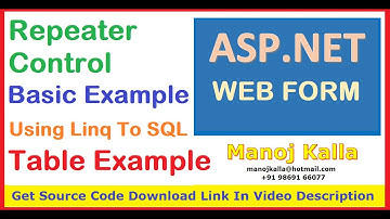 repeater control in asp.net c# | repeater control with example | repeater control using linq to sql