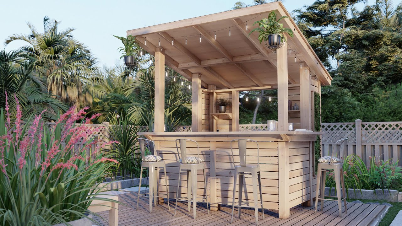 DIY outdoor oasis with easy-to-build bar - YouTube