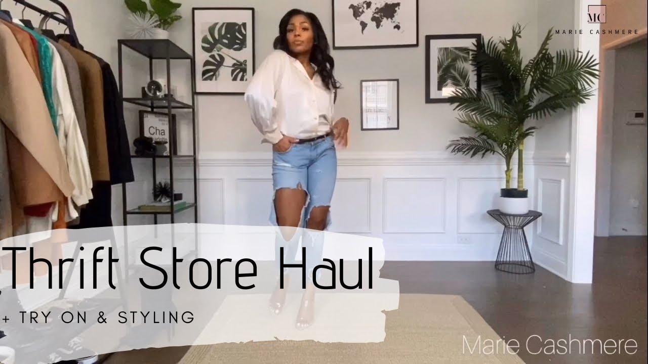 COME THRIFT WITH ME! | HUGE THRIFT TRY ON HAUL + STYLING 2020 | MARIE CASHMERE