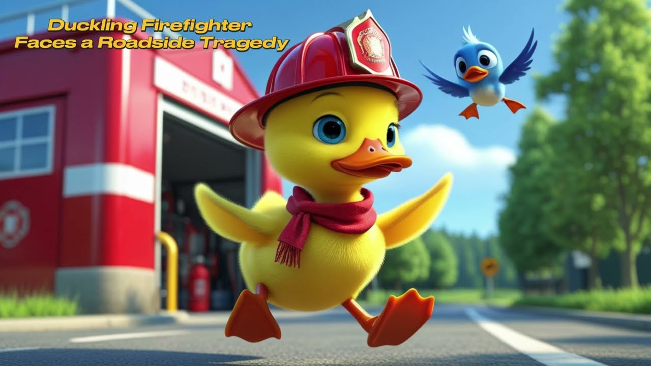Duckling Firefighter Faces a Roadside Tragedy🐤🐥