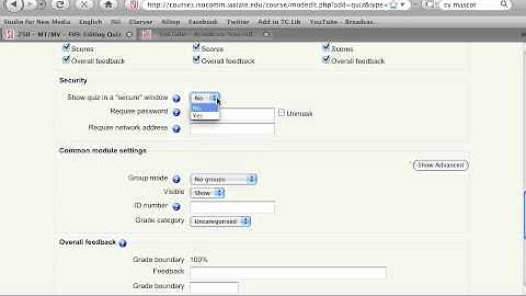 Setting up a Quiz in Moodle
