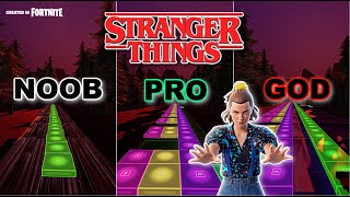 Stranger Things Theme - Noob vs Pro vs God (Fortnite Music Blocks)