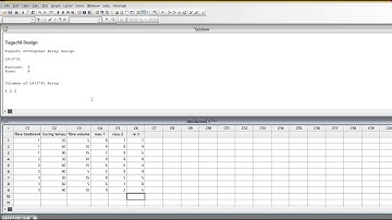 Design of experiments by Taguchi method in minitab