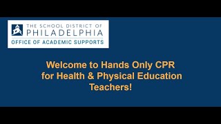 Hands Only CPR for Health & Physical Education Teachers K-12