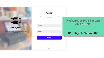 Python/Kivy POS System v2: 04 - Sign In Part 02