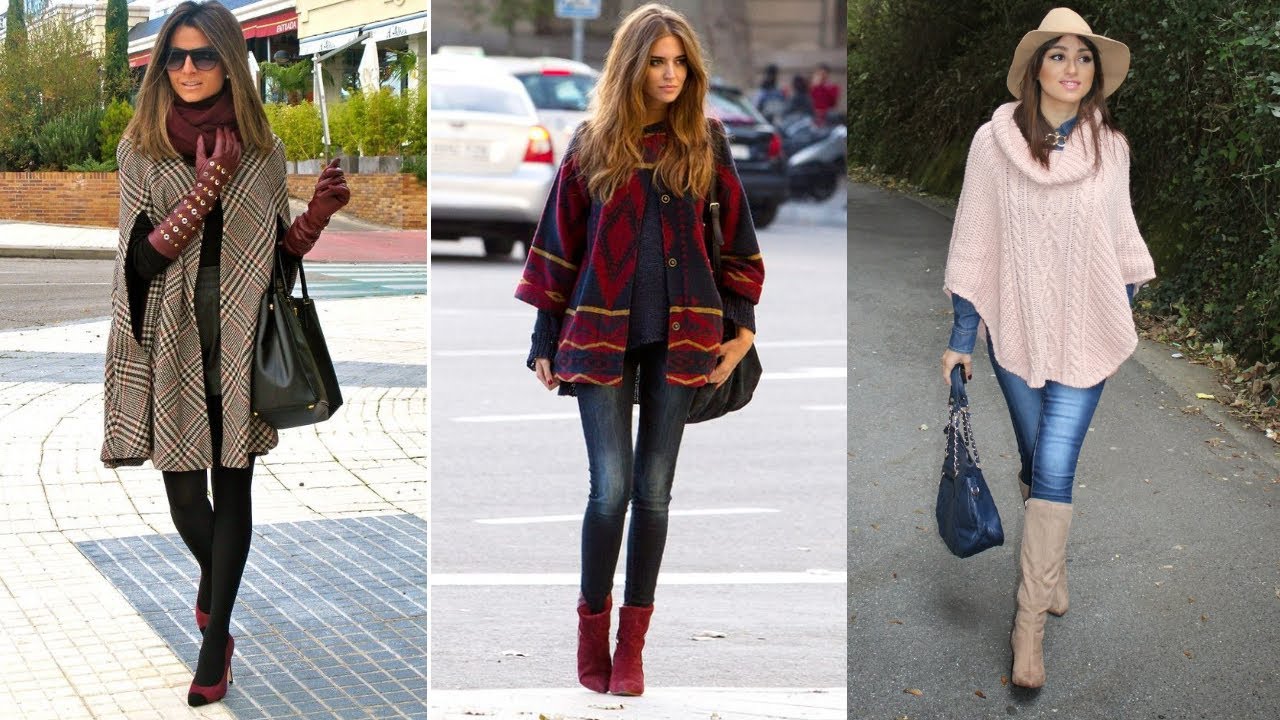 PONCHOS Y CAPAS DE MODA otoño invierno / ABRIGOS MUJER / Fashion Love -  YouTube