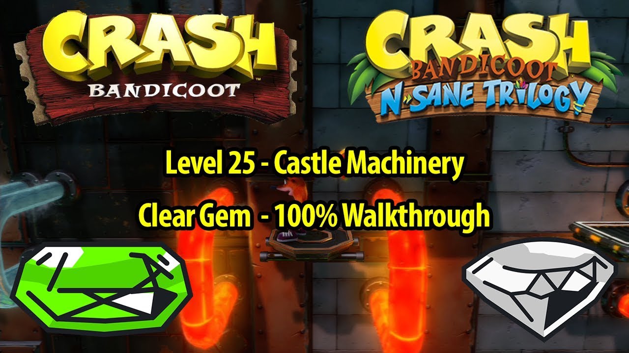 Crash Bandicoot 1 HD Castle Machinery 100 Walkthrough YouTube