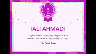 Canva 5 Design Milestone Badge