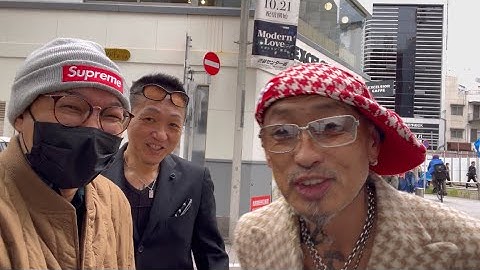 楽珍さんと翔ちゃんと映画「白いカラス」予告撮影後、渋谷にて