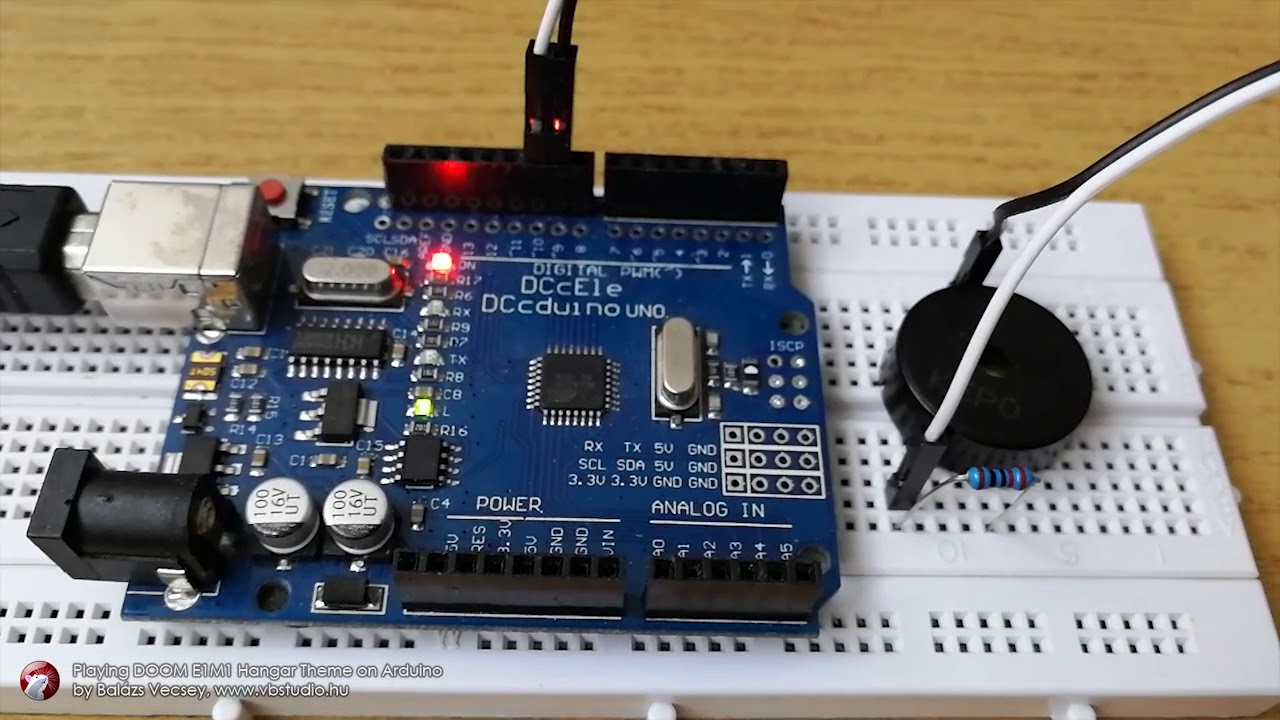Playing Doom E1M1 Hangar Theme on Arduino - YouTube
