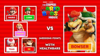 Mario, Luigi, & Friends Vs. Bowser, & His Army (Wedding Fight) - With Healthbars