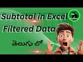 Excel Filtered Data SUM Trick 🔥 | Telugu #sum #exceltips #excel #trending #shortsfeed #exceltips