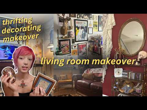 AESTHETIC LIVING ROOM MAKEOVER| thrifting, home decor, makeover