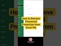 How to remove Password Protection from Excel file #excel #shorts