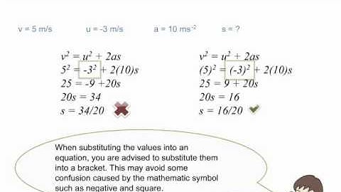 Steps in Solving Linear Motion Problems - Part 3 (Substitution and Solving the Equation)