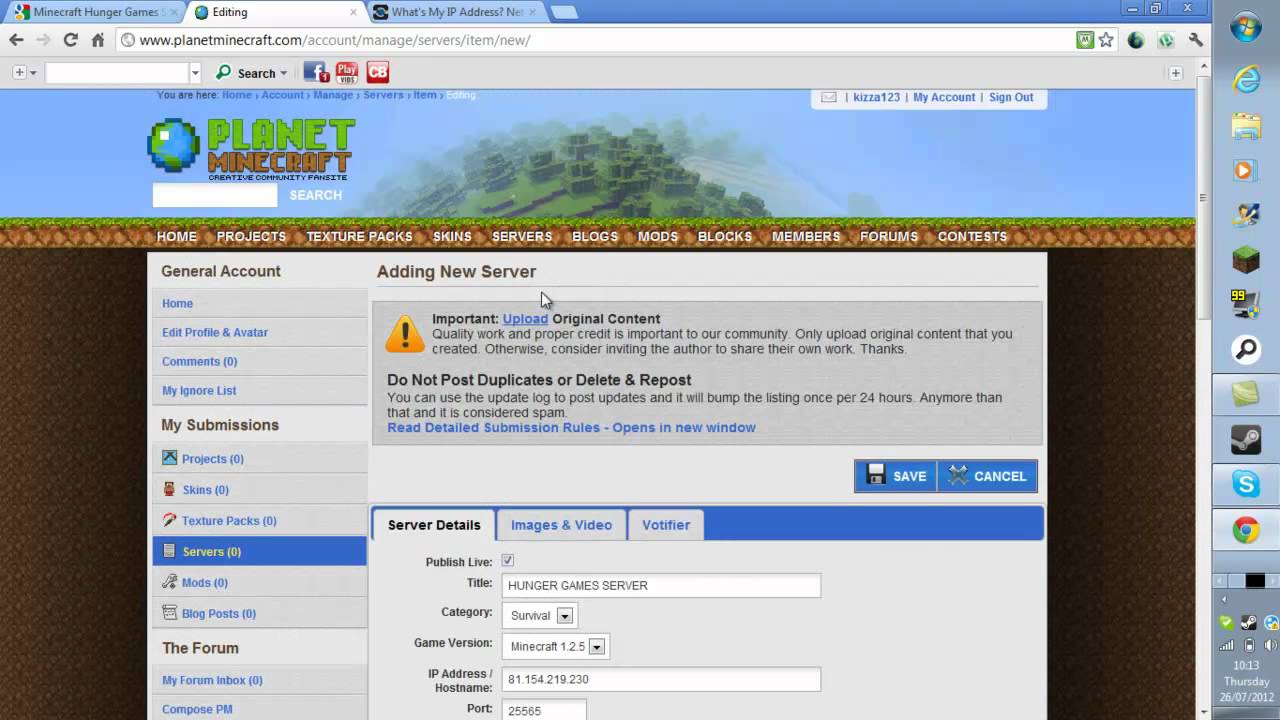 how to upload a server to minecraft (tutorial) - YouTube