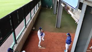 Hartford Yard Goats Starting Pitcher Gabriel Hughes warming up #Baseball #HartfordYardGoats #MILB