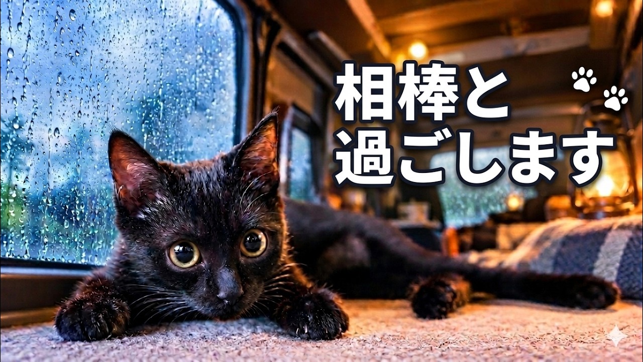 雨の日のねこ様 雨の日だからこそ、いつもの車が非日常になる。 - YouTube