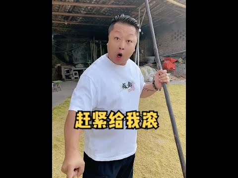 爸爸晒谷子，突然叫妈妈滚，结果意外不？#家有熊老爸 #欧阳一家