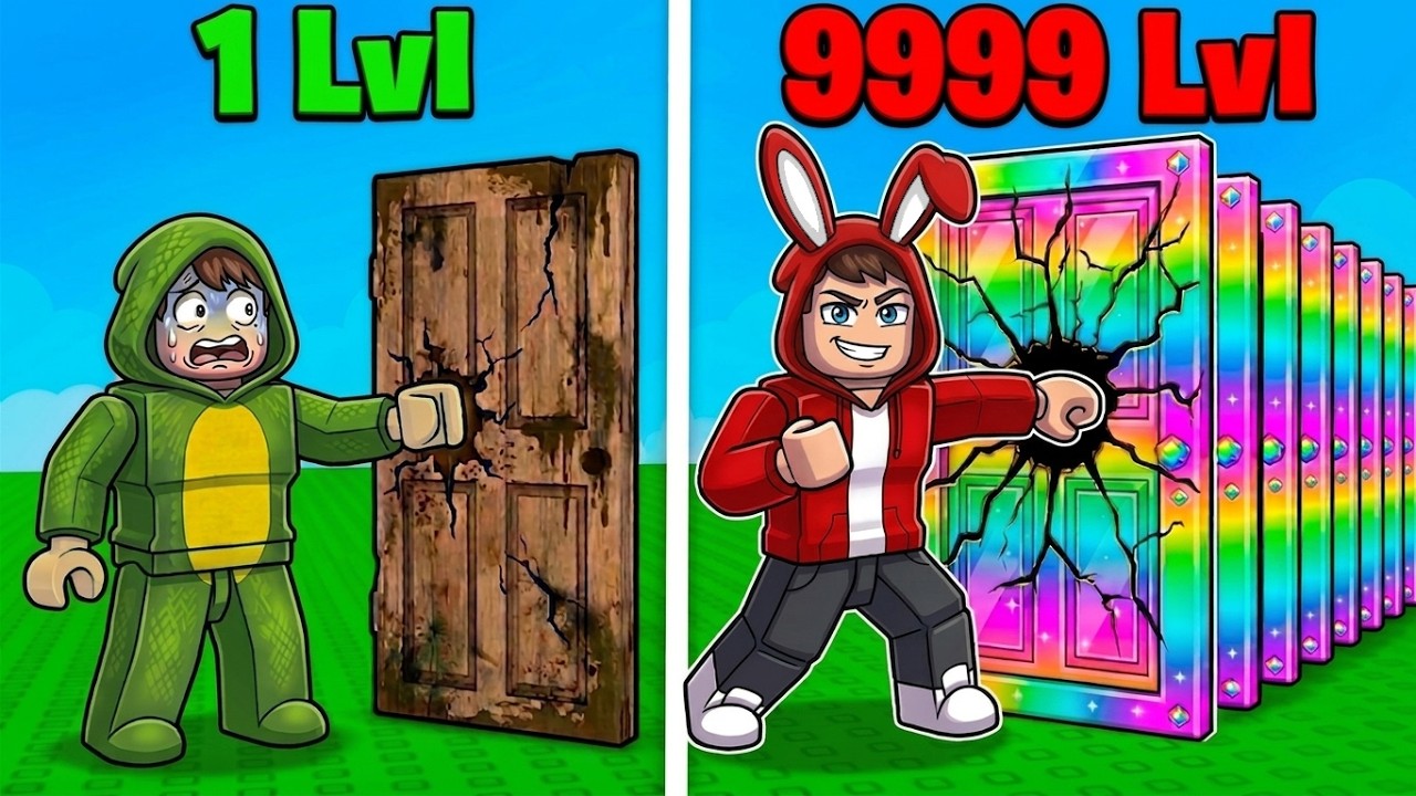 JJ and Mikey Battle PUNCH 9,123,512 DOORS to Become the STRONGEST in Roblox