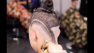 HIGH-LOW FADE w DESIGN Haircut Tutorial BarberOda