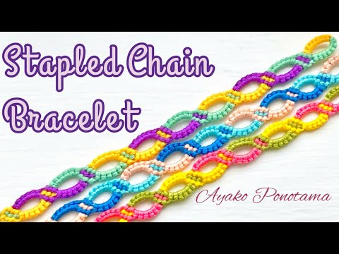 !Step by step! How to make a Stapled Chain Bracelet- 3 color-!!Quick ...