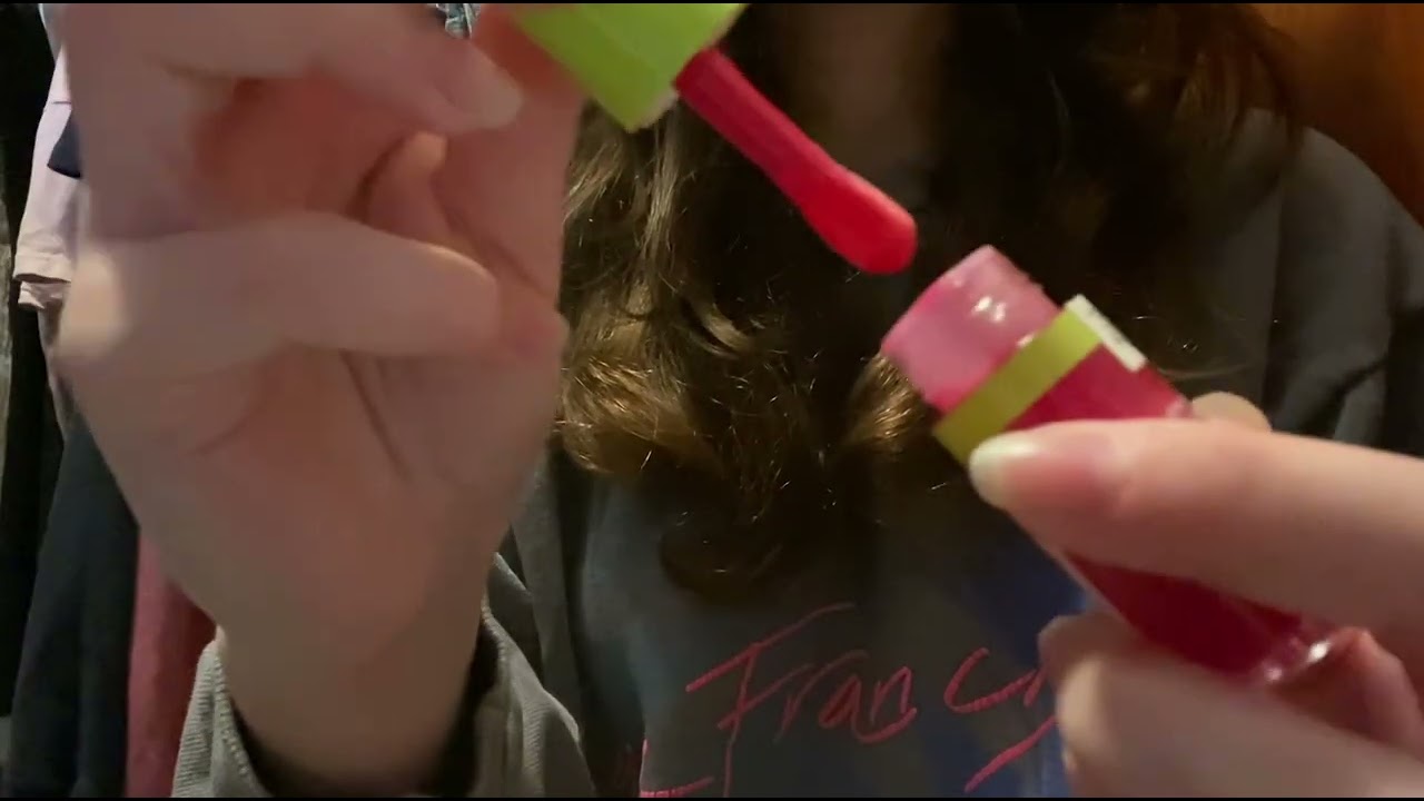 asmr putting lipgloss and lipstick on you